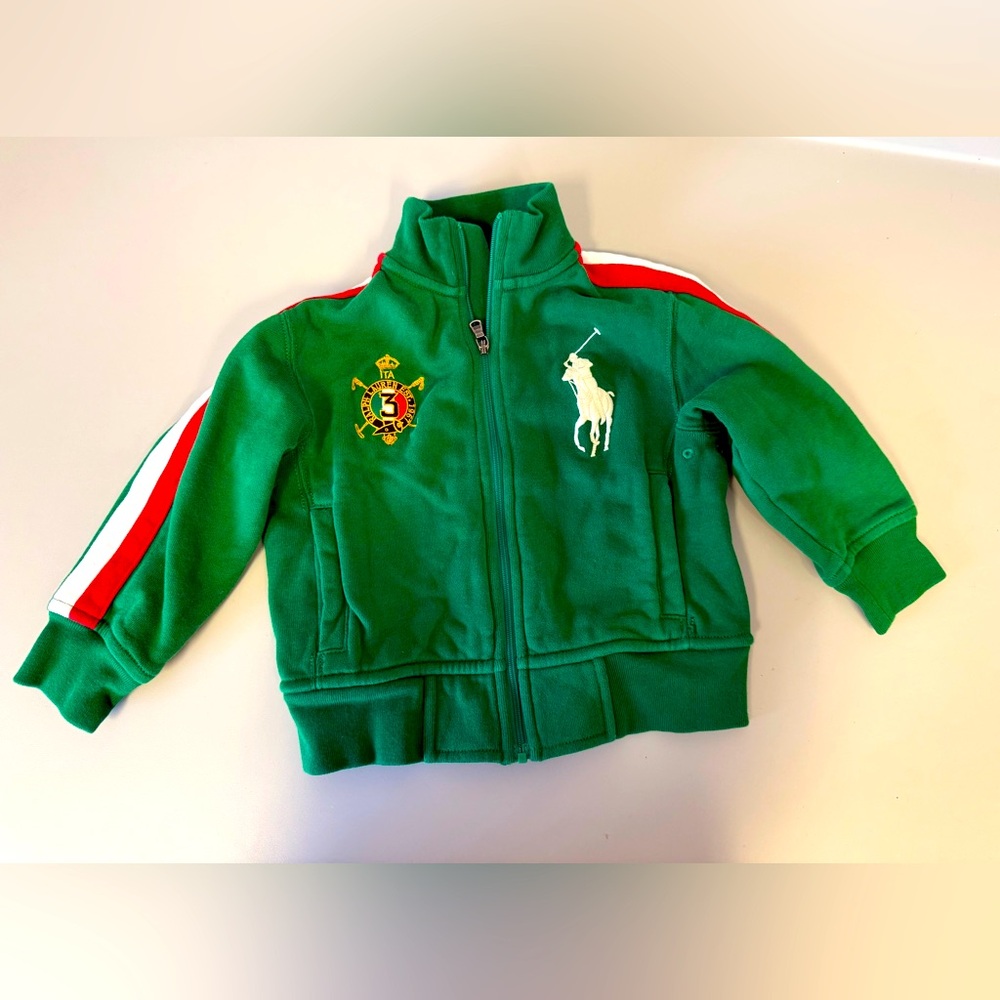 RALPH LAUREN GREEN ITALY TRACK JACKET Kids Size 2T